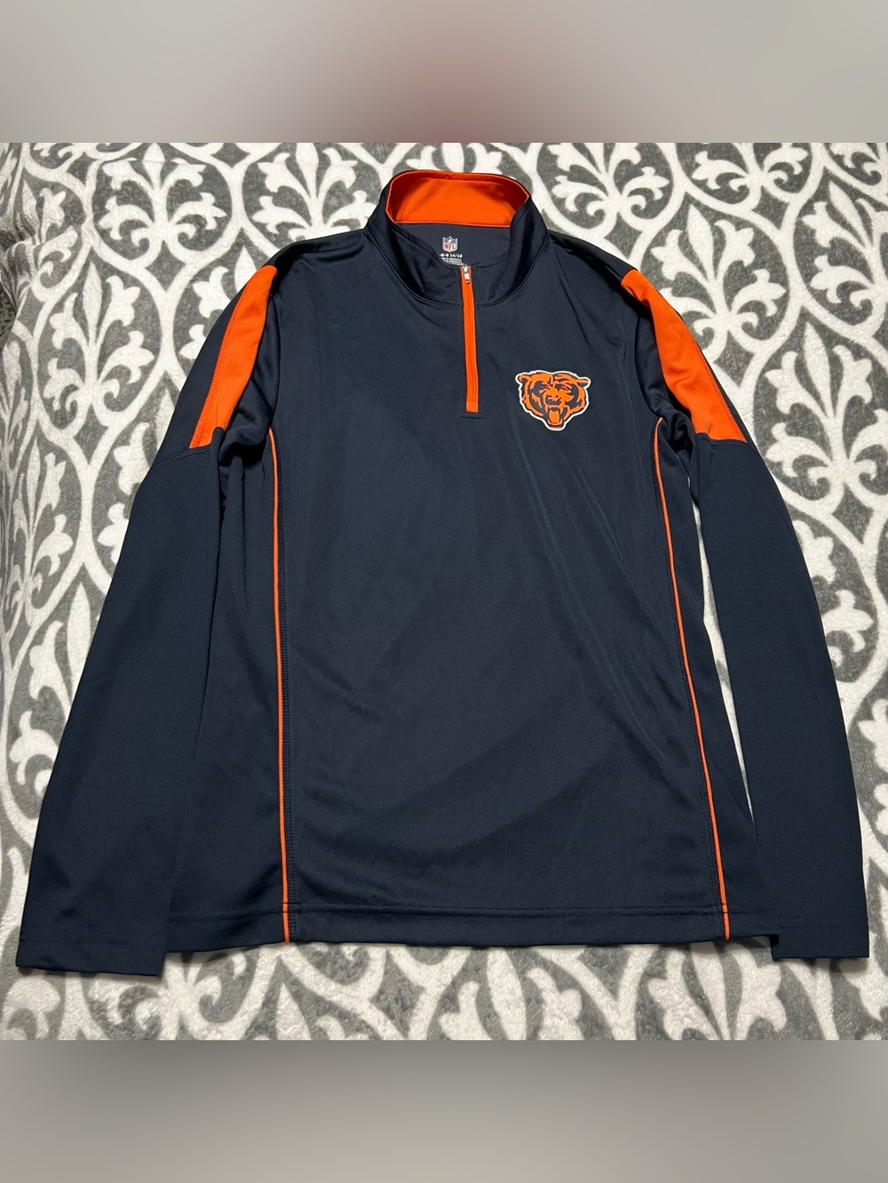 NFL Chicago Bears Youth Long Sleeve Athletic Pullover Quarter Zip Size Large